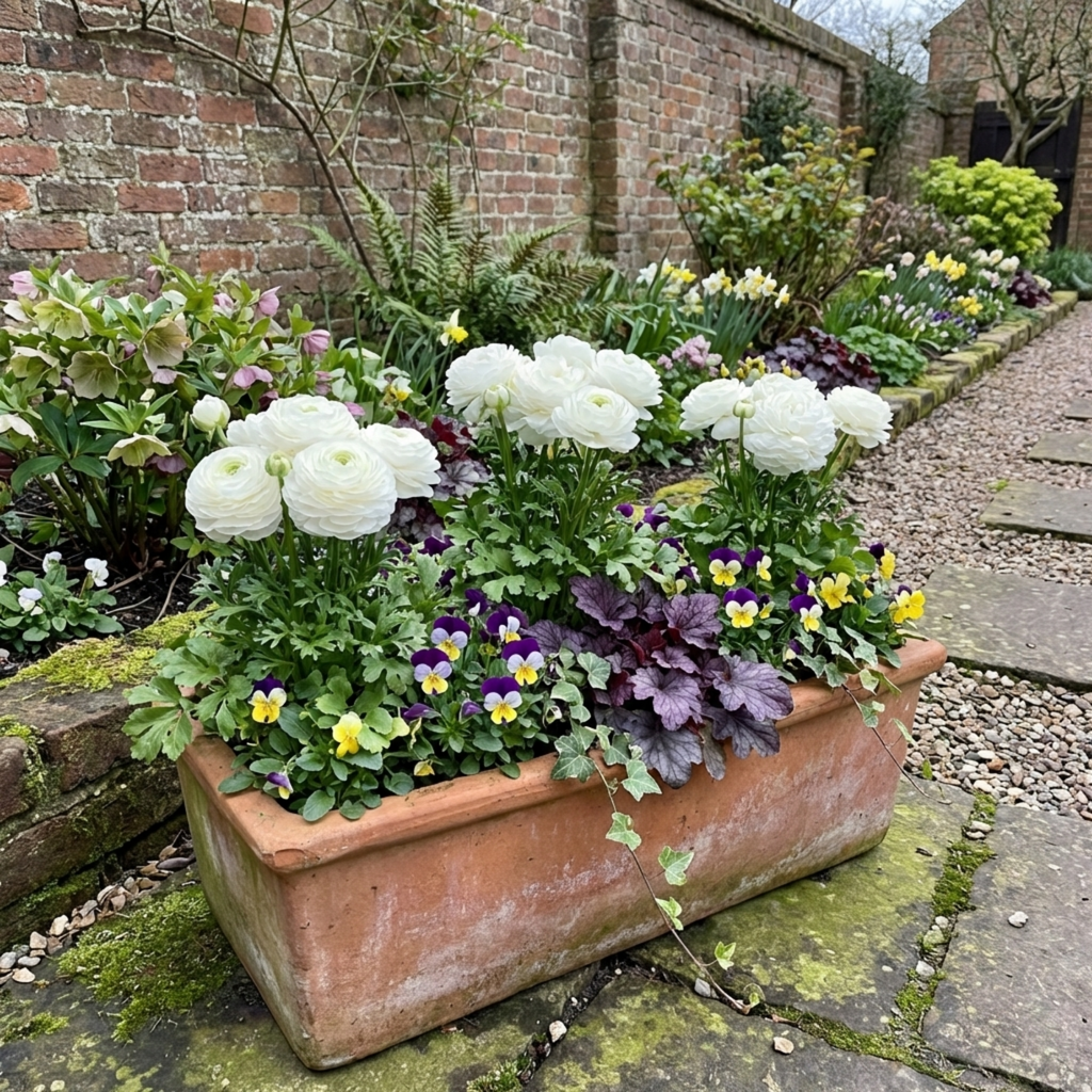 Ranunculus ‘Vortex White’ — Tuberous Herbaceous Perennial, Bee-Friendly, 1L Pot (Set of 3 or 6)