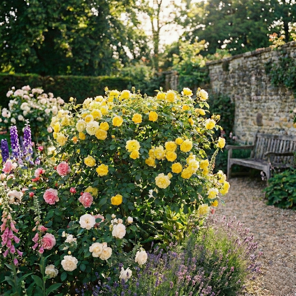 Rose 'Yellow Bush' — Deciduous Shrub, Bee-Friendly, 3L Pot