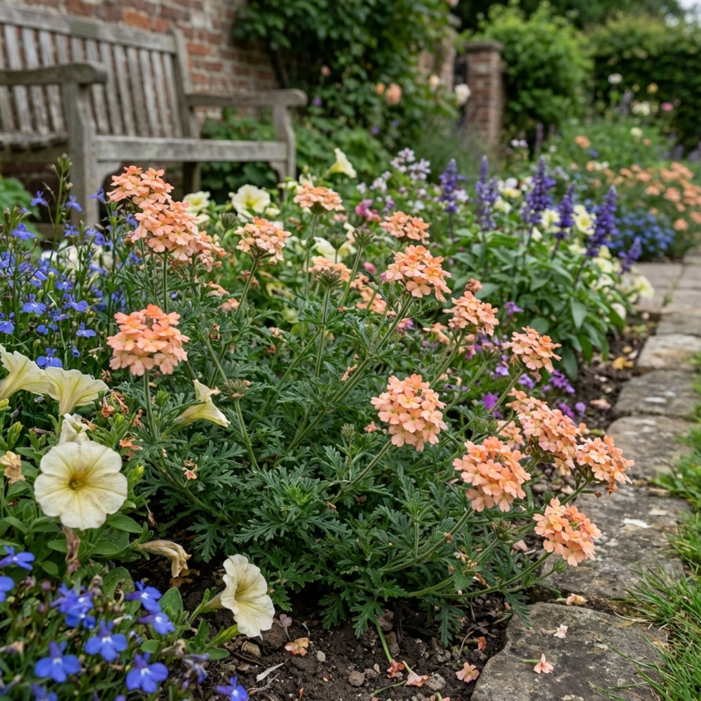 Verbena ‘Magelana Peach’ — Half-hardy Annual, Bee-Friendly, 10.5cm Pot (Set of 3 or 6)
