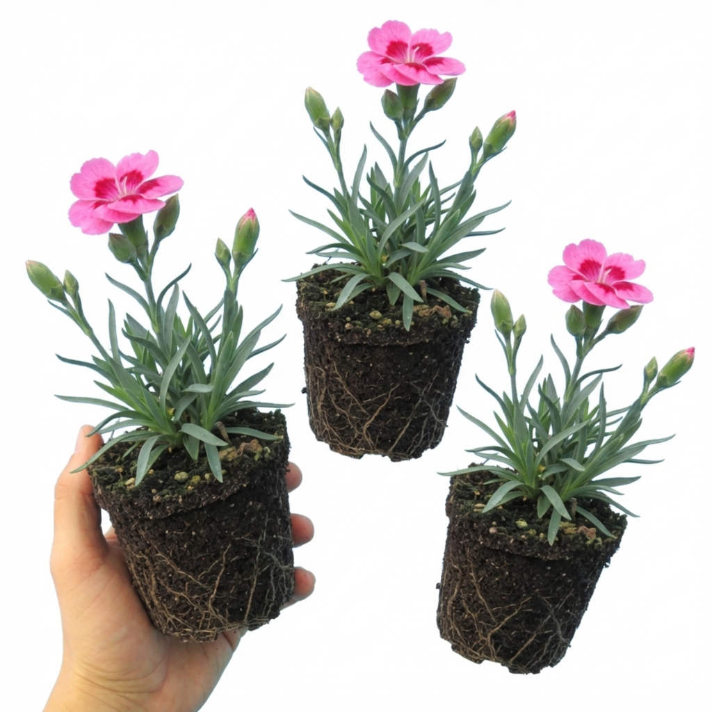 Dianthus ‘Oscar Pink Heart’ — Hardy Perennial, Bee-Friendly, 10.5cm Pot (Set of 3 or 6)
