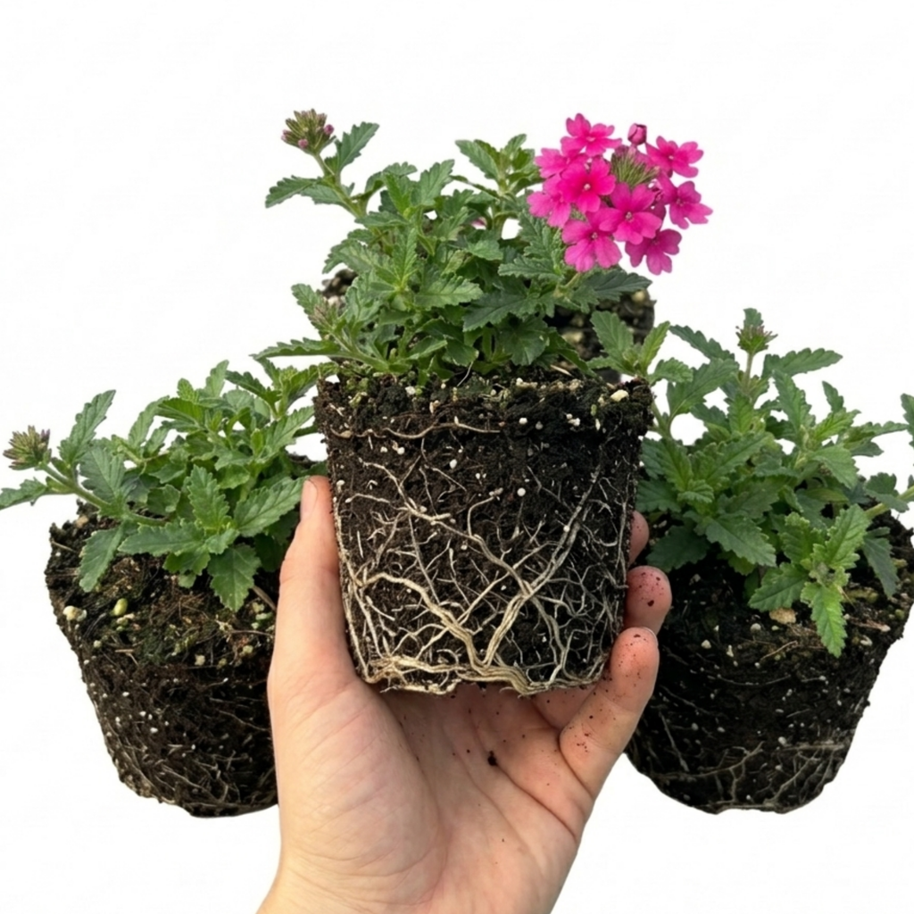 Verbena ‘Magelana Hot Rose’ — Half-hardy Annual (grown As Seasonal Bedding), Bee-Friendly, 10.5cm Pot (Set of 3 or 6)