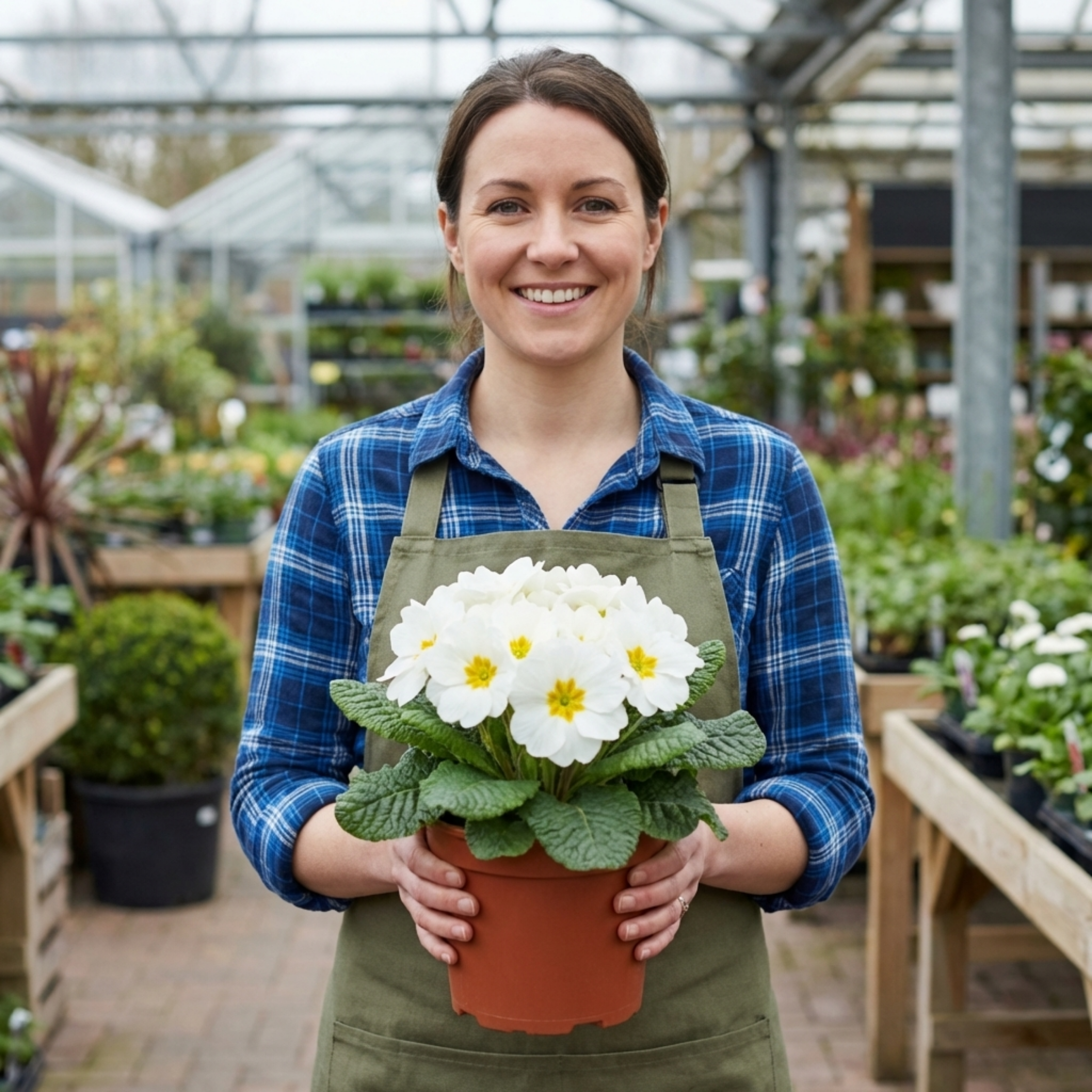 Primula ‘Queen White’ — Hardy Perennial, Bee-Friendly, 1L Pot (Set of 3 or 6)