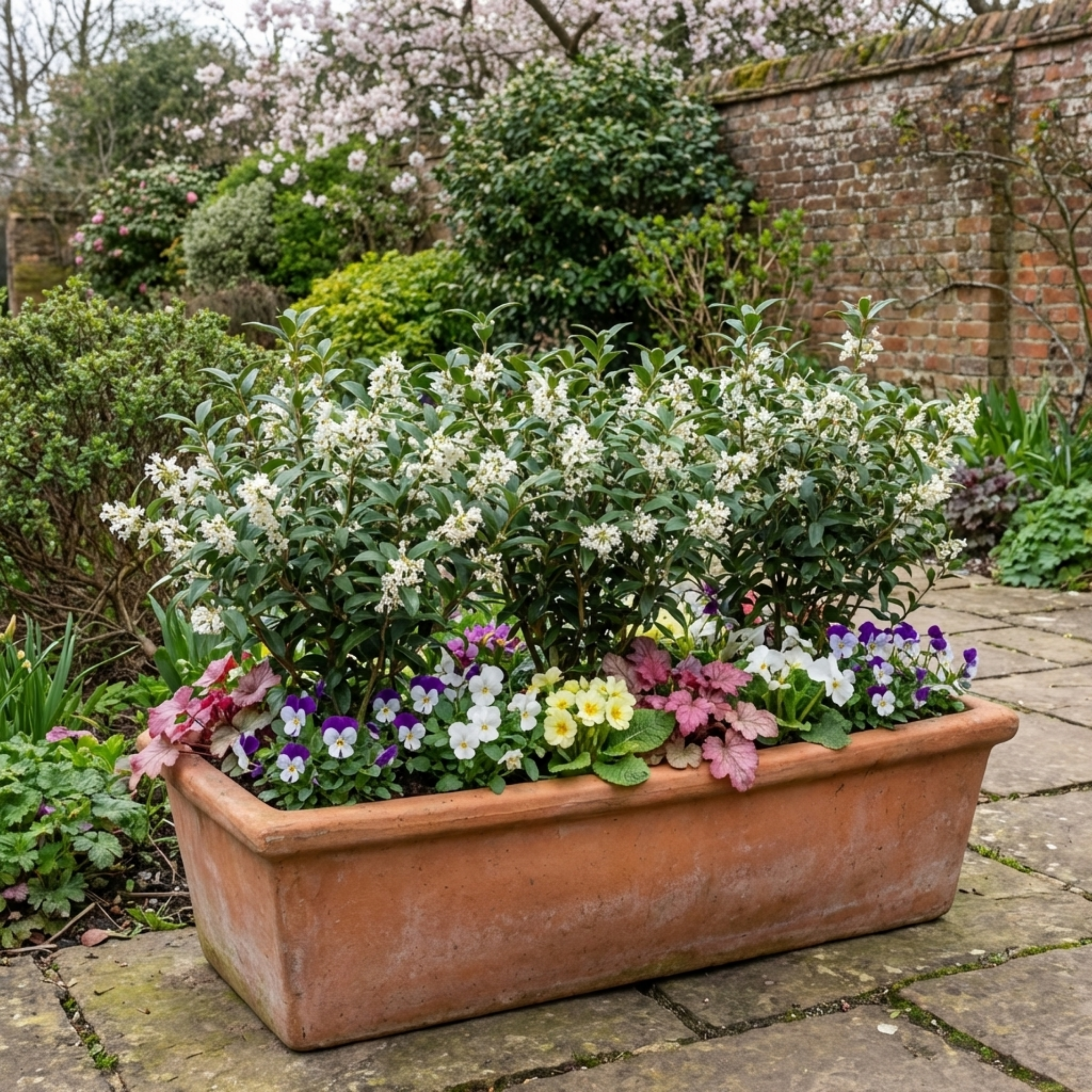 Osmanthus × burkwoodii — Fragrant Evergreen Hedging, Bee-Friendly, 1L Pot (Set of 3 or 6)