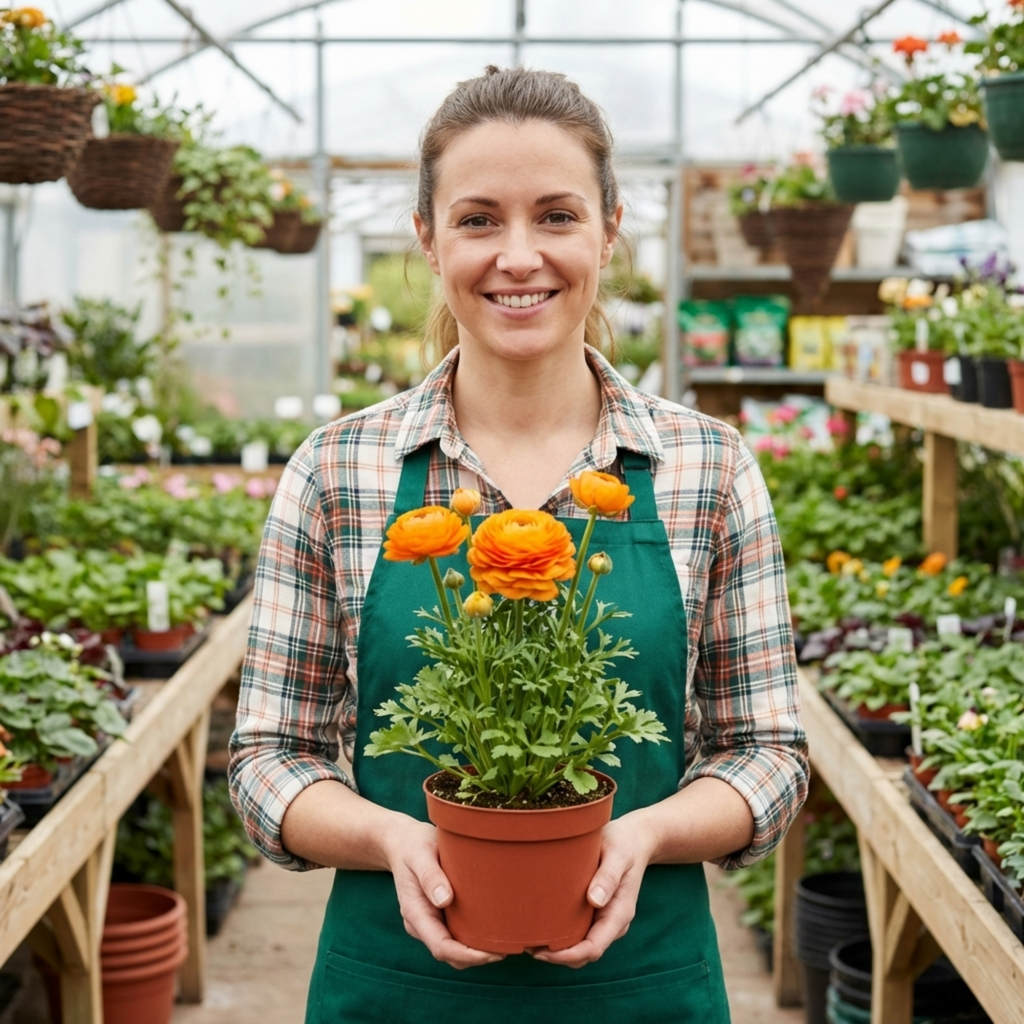 Ranunculus 'Vortex Orange' — Hardy Perennial, 10.5cm Pot (Set of 3 or 6)