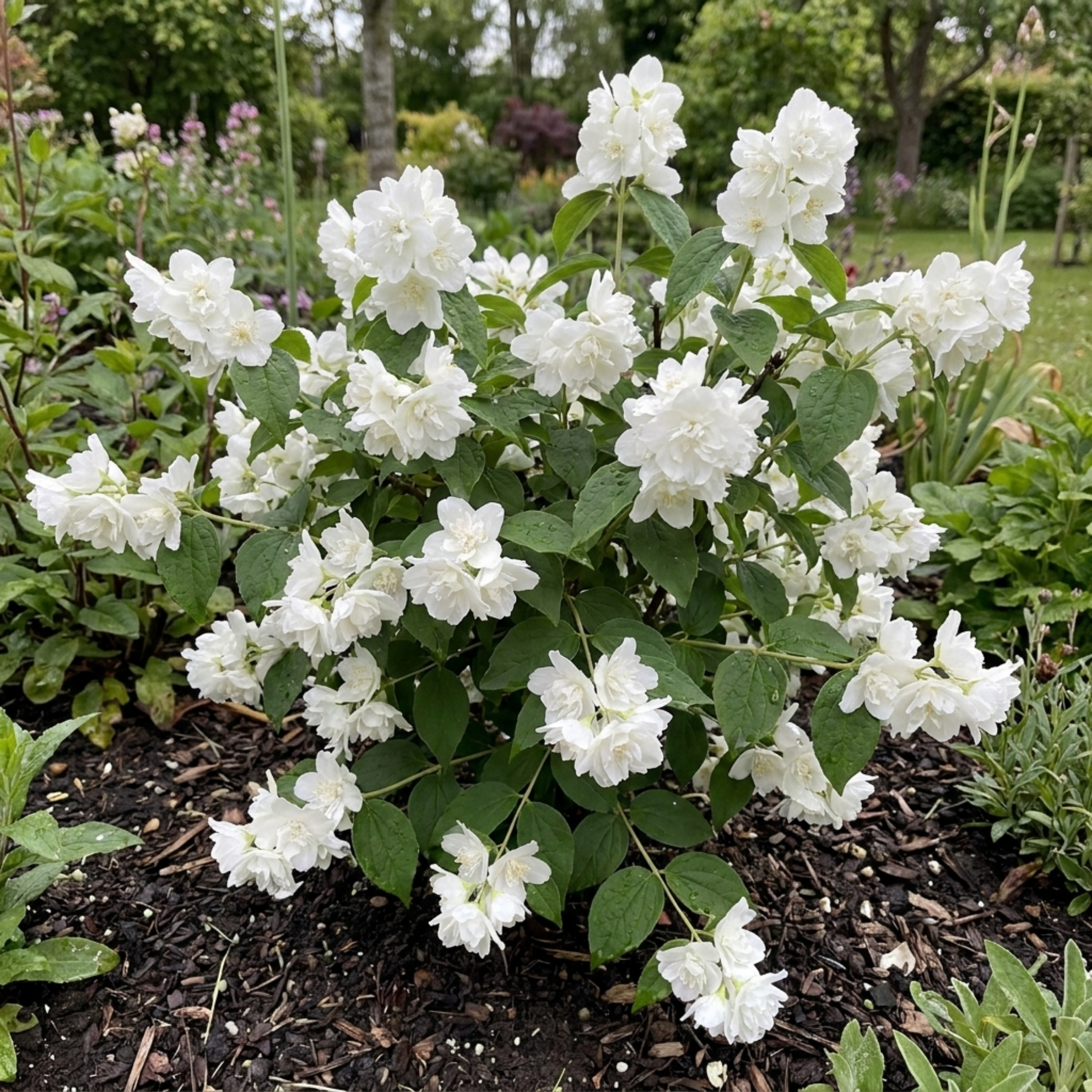 Philadelphus ‘Snowbelle Mock Orange’ — Deciduous Shrub, Bee-Friendly, 3L Pot