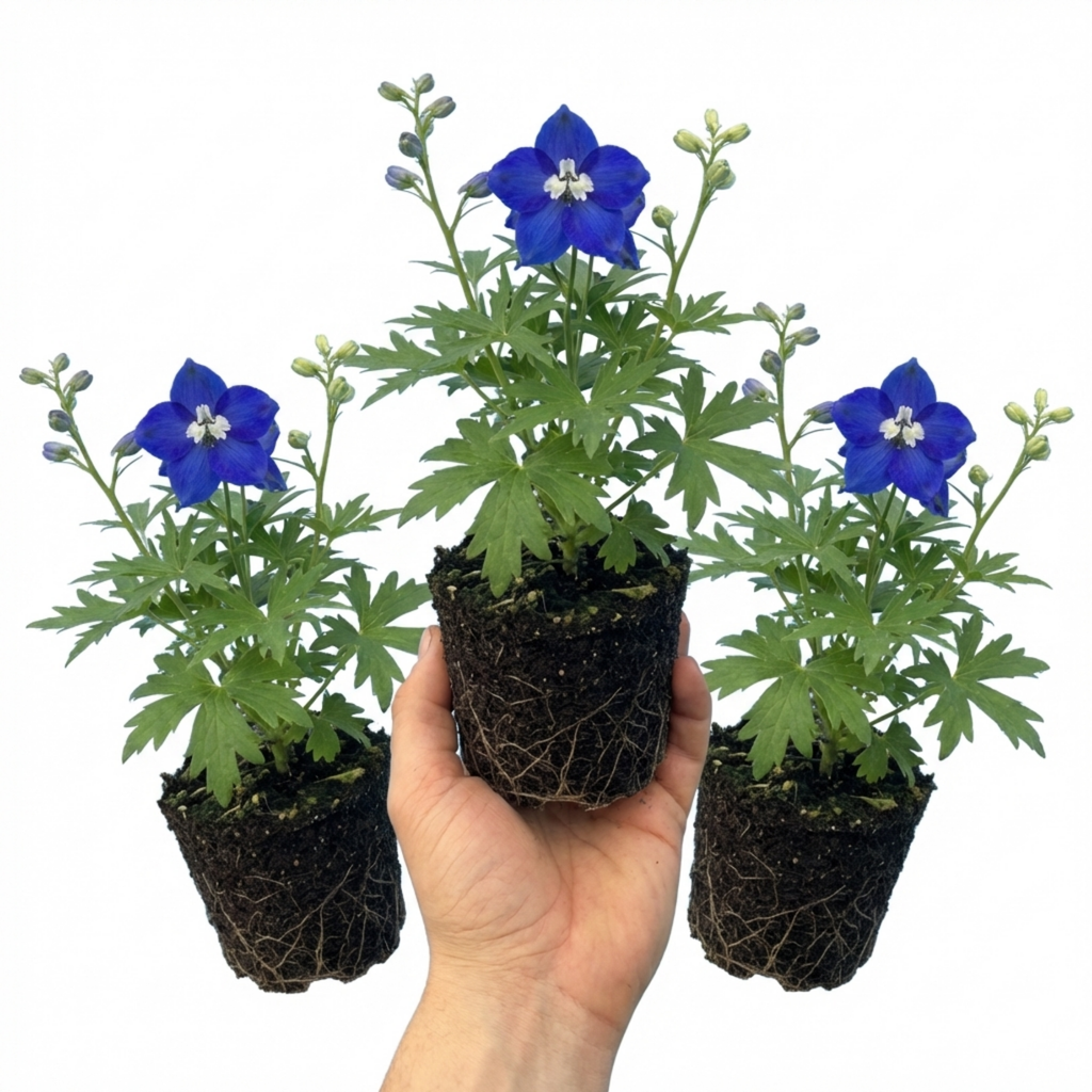 Delphinium ‘Pacific Giants Blue Bird’ — Hardy Perennial, Bee-Friendly, 1L Pot (Set of 3 or 6)