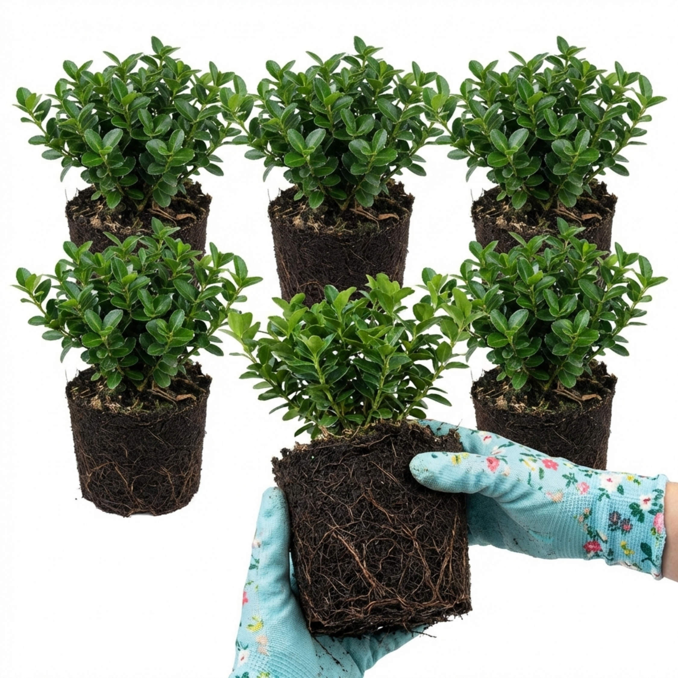 Euonymus ‘Microphyllus’ — Evergreen Shrub, 1L Pot (Set of 3 or 6)