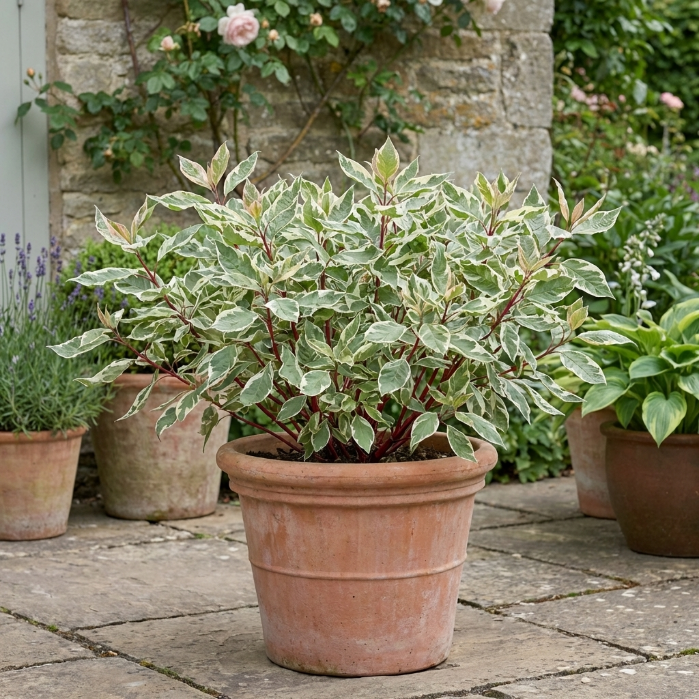 Cornus ‘Alba Elegantissima Variegated Dogwood’ — Deciduous Shrub, Bee-Friendly, 3L Pot
