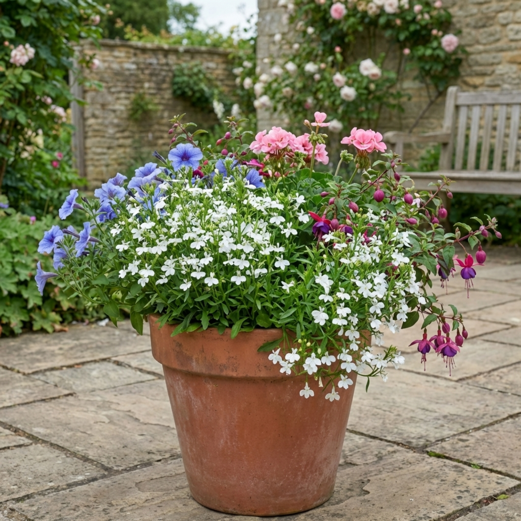 Lobelia 'Upright Sweet Springs White' — Half-Hardy Annual, Bee-Friendly, 10.5cm Pot (Set of 3 or 6)