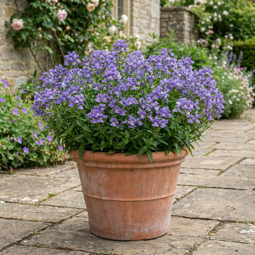 Nemesia ‘Nuvo Blue’ — Annual / Short-lived Perennial, Bee-Friendly, 10.5cm Pot (Set of 3 or 6)