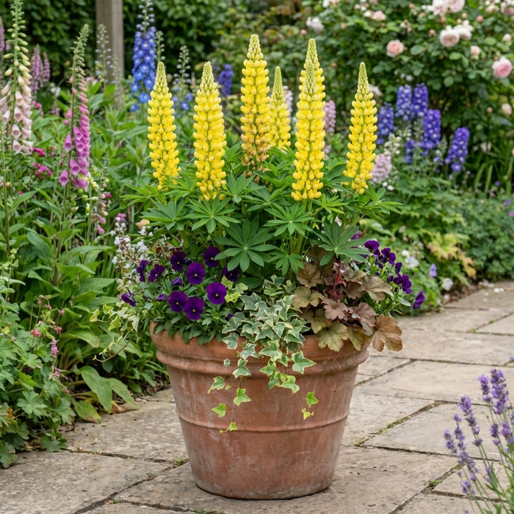 Lupinus ‘Legendary Yellow Shades’ — Hardy Herbaceous Perennial, Bee-Friendly, 1L Pot (Set of 3 or 6)