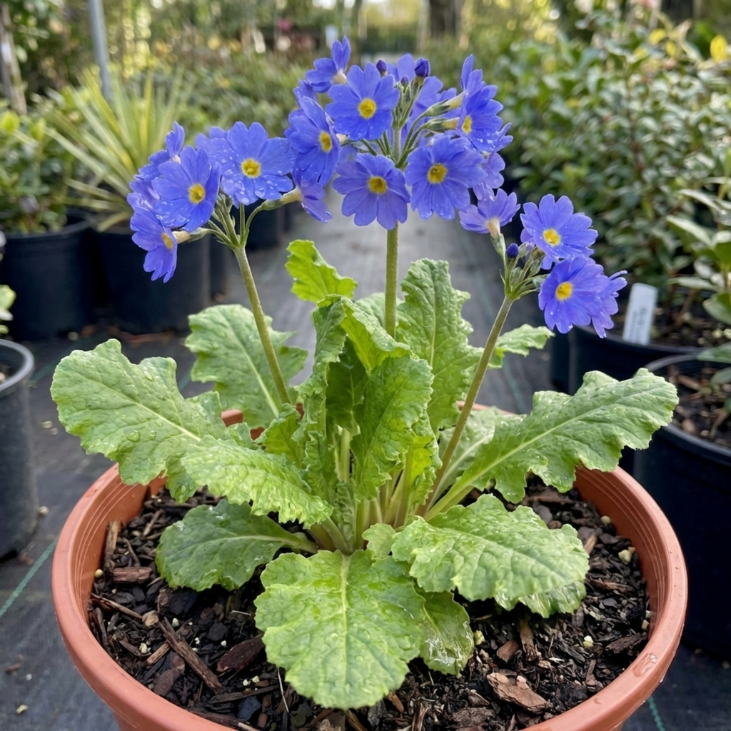 Primula ‘Oakleaf Blue’ — Hardy Perennial, Bee-Friendly, 2L Pot