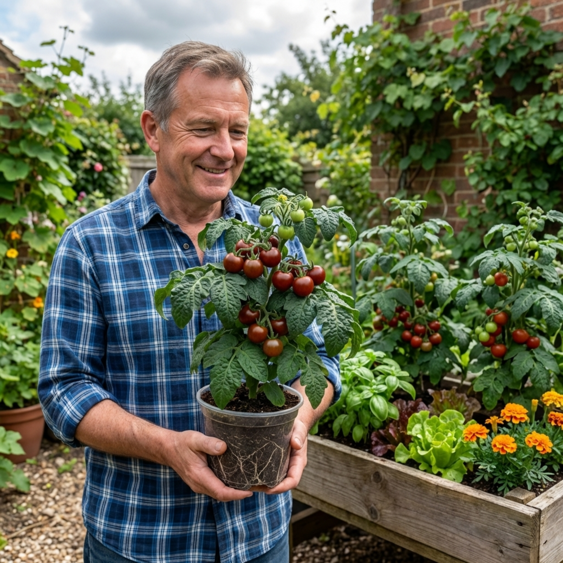 Tomato ‘Totem’ — Half-hardy Annual (determinate Bush Tomato), 1L Pot (Set of 3 or 6)