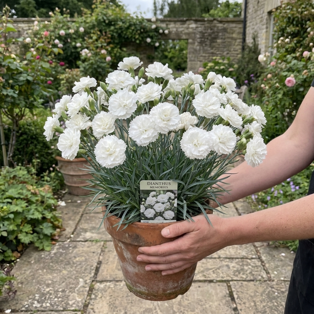 Dianthus ‘Memories’ — Hardy Perennial, Bee-Friendly, 2L Pot