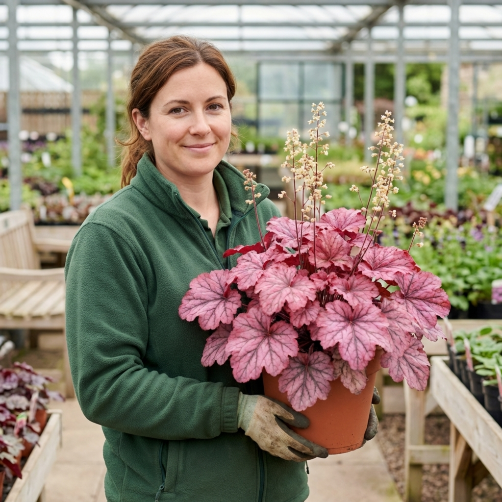 Heuchera ‘Wild Rose’ — Hardy Evergreen Perennial, Bee-Friendly, 2L Pot