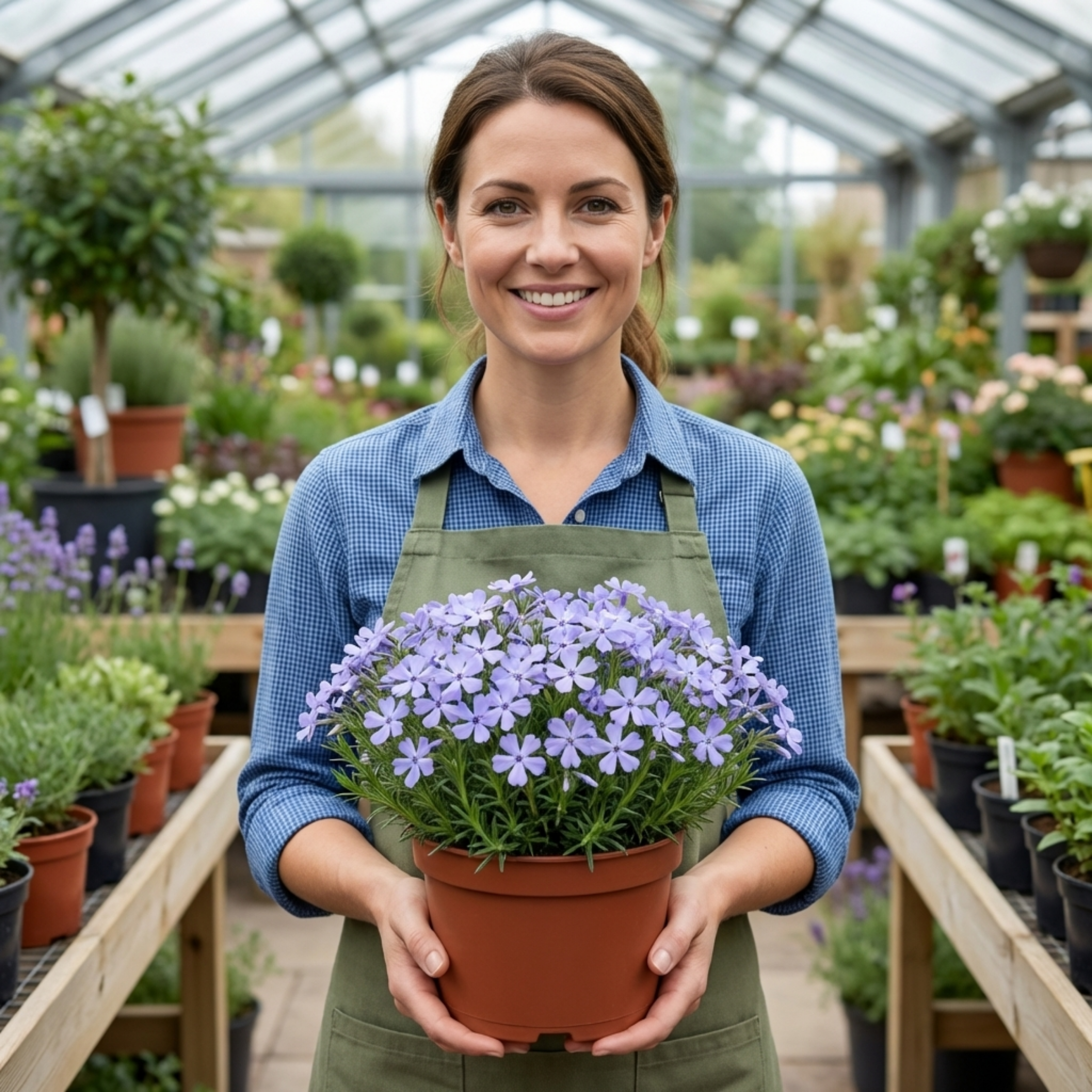Phlox ‘Emerald Cushion Blue Alpine’ — Hardy Evergreen Perennial, Bee-Friendly, 1L Pot (Set of 3 or 6)