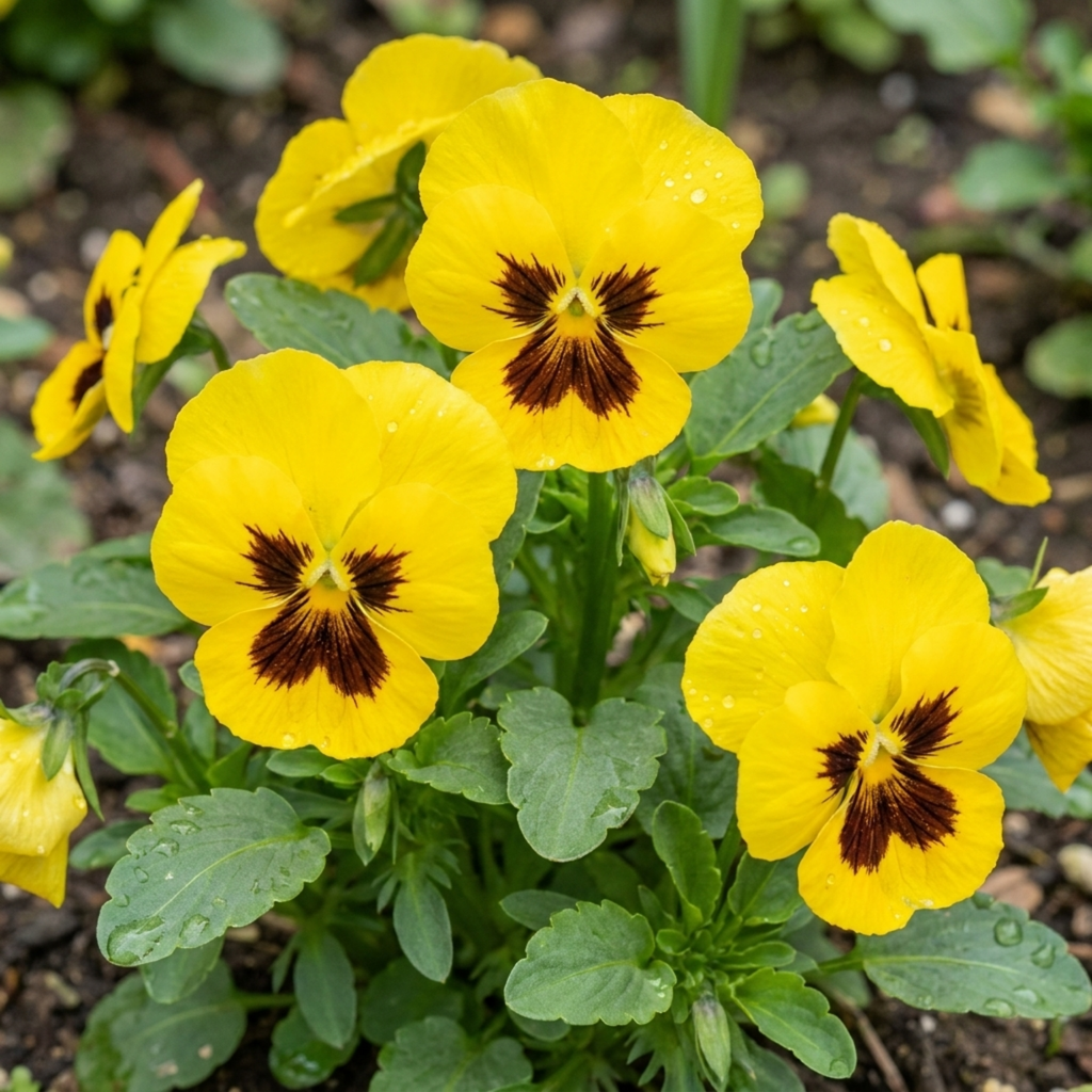 Pansy ‘Cats Plus Yellow’ — Hardy Annual / Biennial, Bee-Friendly, 1L Pot