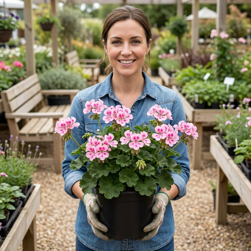 Pelargonium ‘Pretty Little Pink Splash’ — Tender Perennial (often Grown As An Annual), Bee-Friendly, 5L Pot