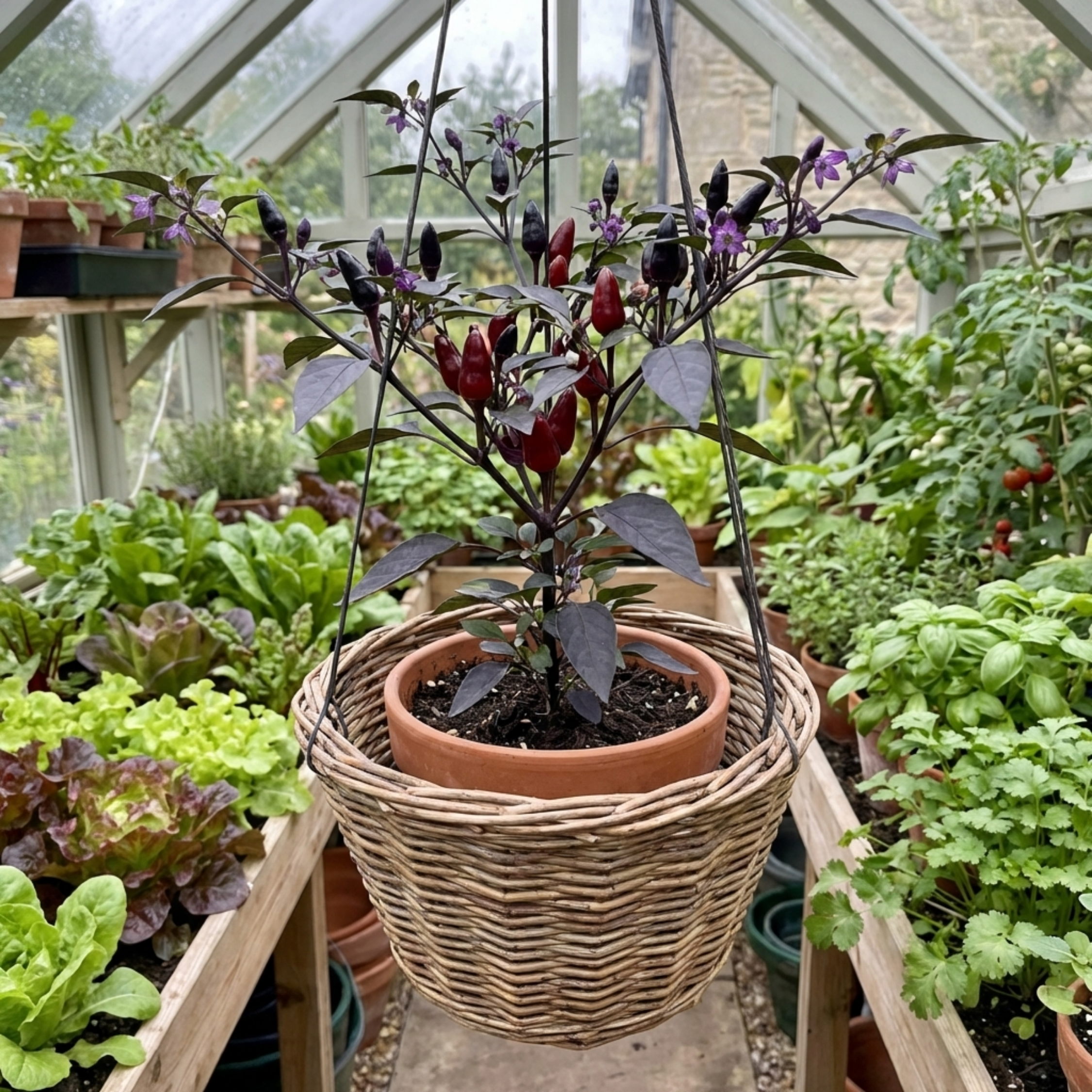 Chilli 'Zimbabwe Black' — Edible Annual, 10.5cm Pot (Set of 3 or 6)
