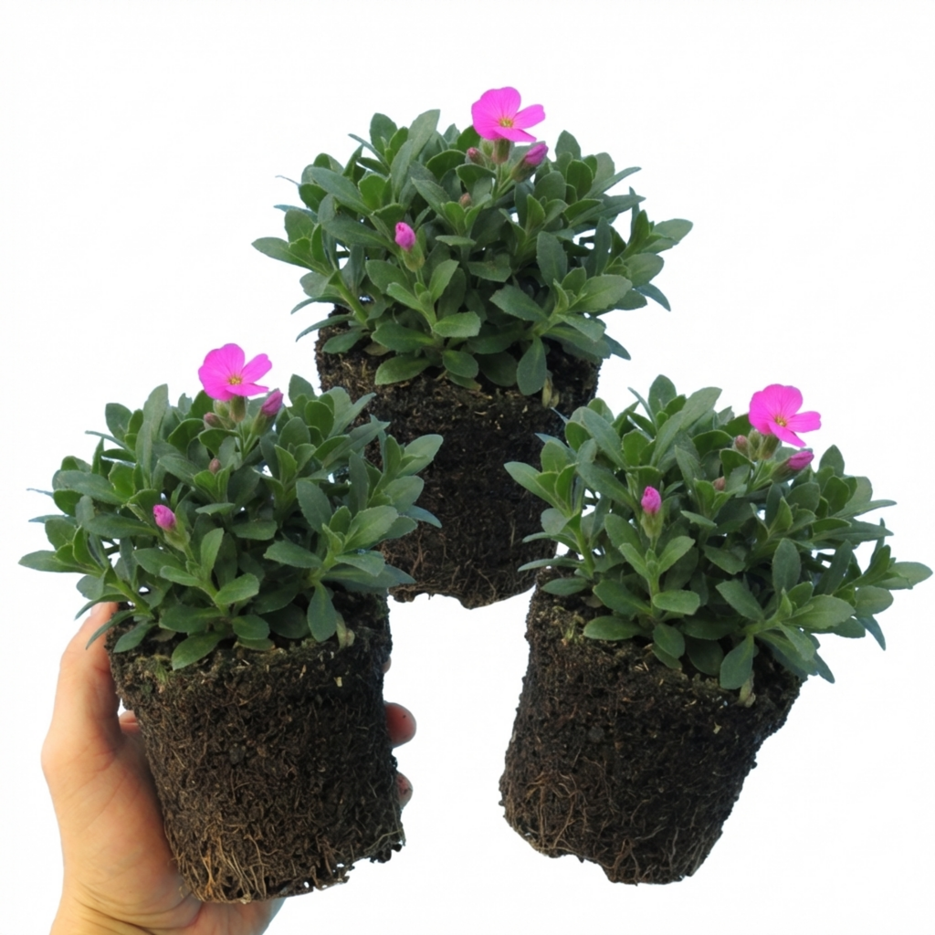 Aubrieta ‘Florado Neon Pink’ — Evergreen Alpine Perennial, 1L Pot (Set of 3 or 6)