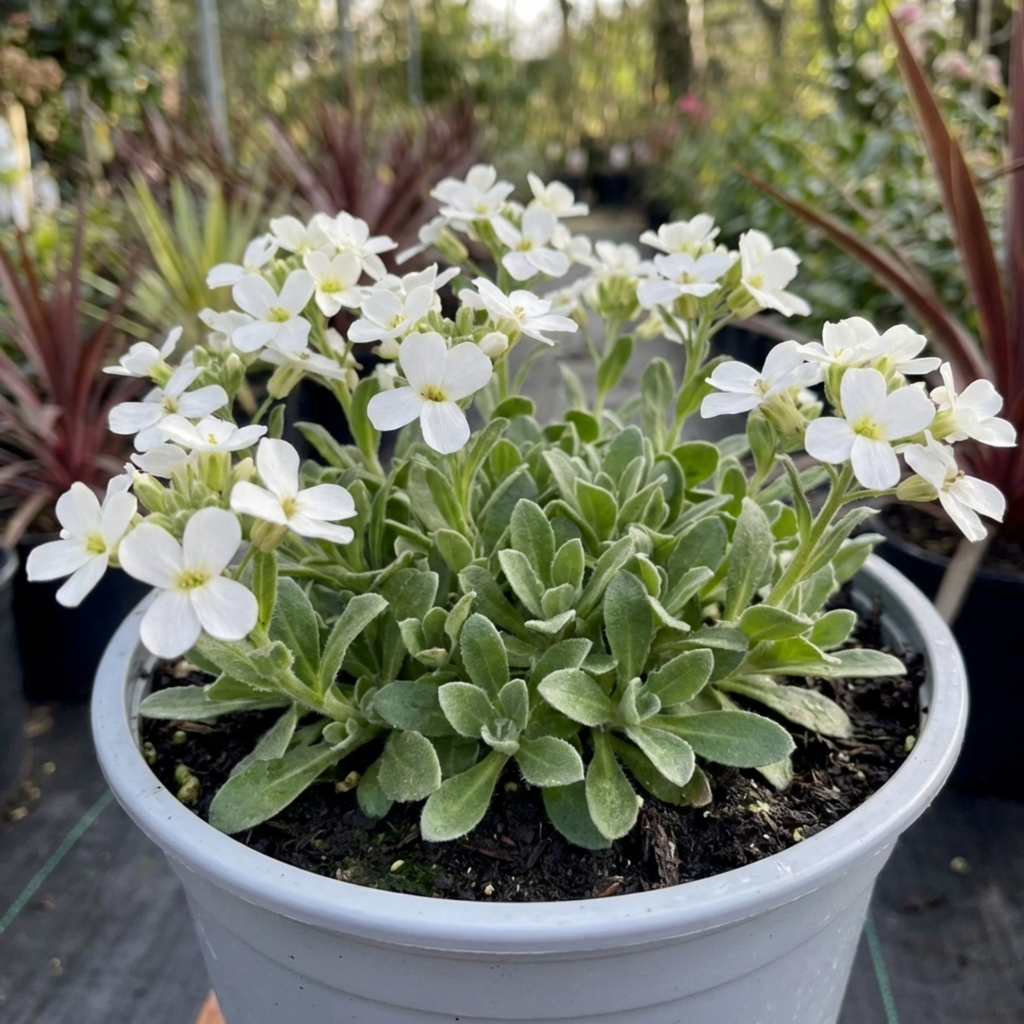 Arabis ‘Aubris White Rockcress’ — Hardy Alpine Evergreen Perennial, Bee-Friendly, 2L Pot