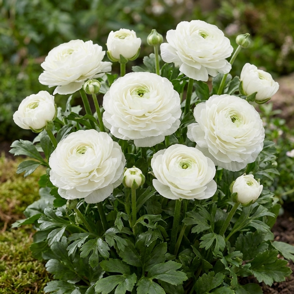 Ranunculus ‘Vortex White’ — Tuberous Herbaceous Perennial, Bee-Friendly, 1L Pot (Set of 3 or 6)