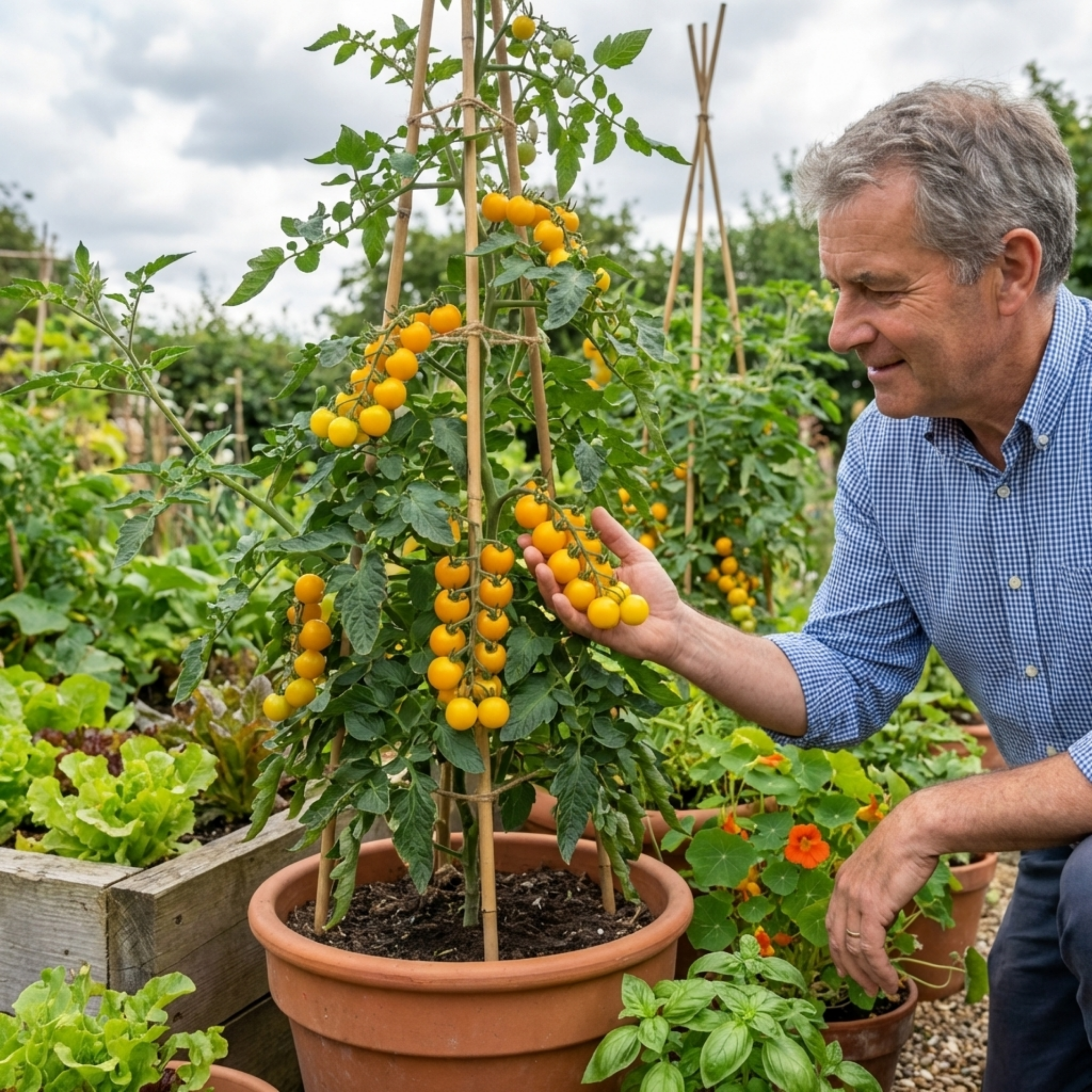 Tomato ‘Stargold Cherry Tomato’ — Tender Annual (grafted), 1L Pot (Set of 3 or 6)
