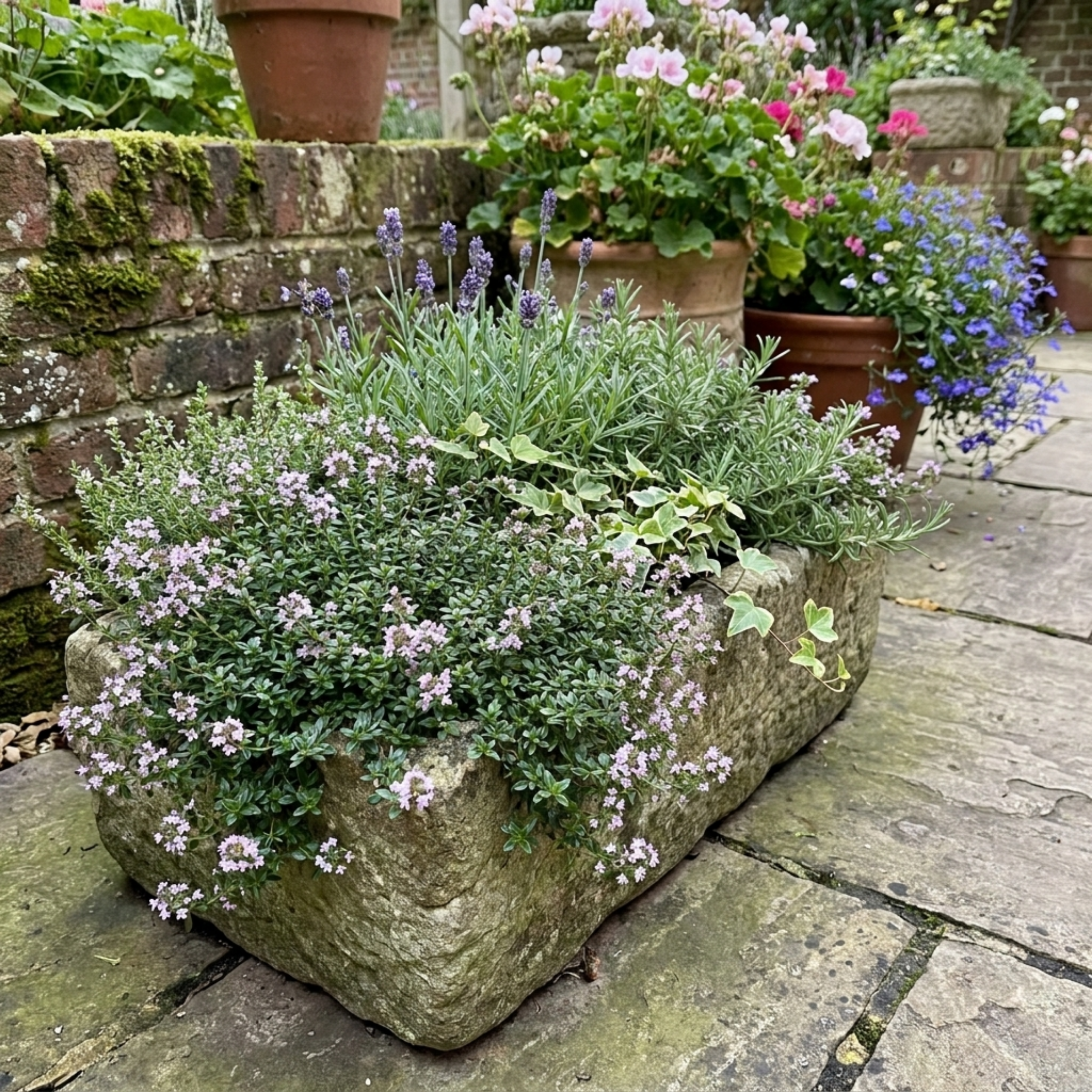 Thymus ‘Precompa Thyme’ — Hardy Evergreen Perennial Herb, Bee-Friendly, 1L Pot (Set of 3 or 6)
