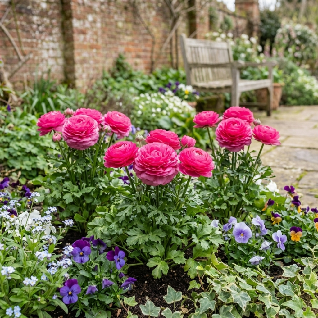 Ranunculus ‘Vortex Hot Pink’ — Tuberous Herbaceous Perennial, Bee-Friendly, 1L Pot (Set of 3 or 6)