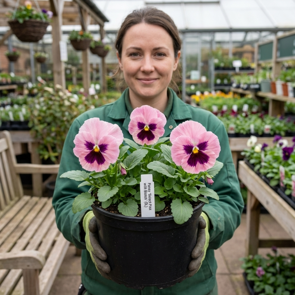 Pansy 'Pink with Blotch' — Hardy Bedding, Bee-Friendly, 3L Pot