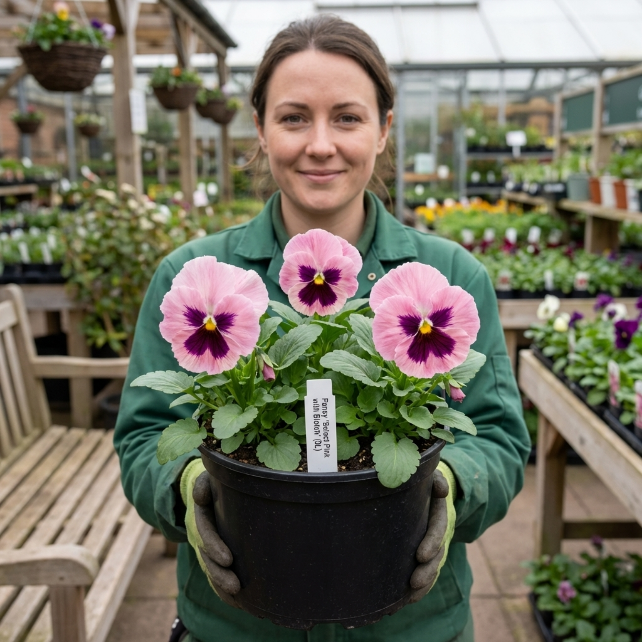 Pansy 'Pink with Blotch' — Hardy Bedding, Bee-Friendly, 3L Pot