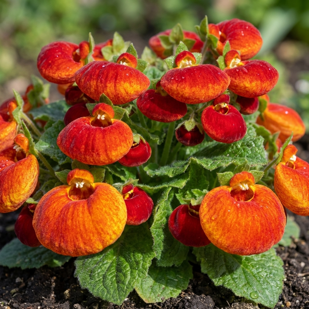 Calceolaria ‘Red Orange Bicolour’ — Hardy Perennial, 1L Pot (Set of 3 or 6)