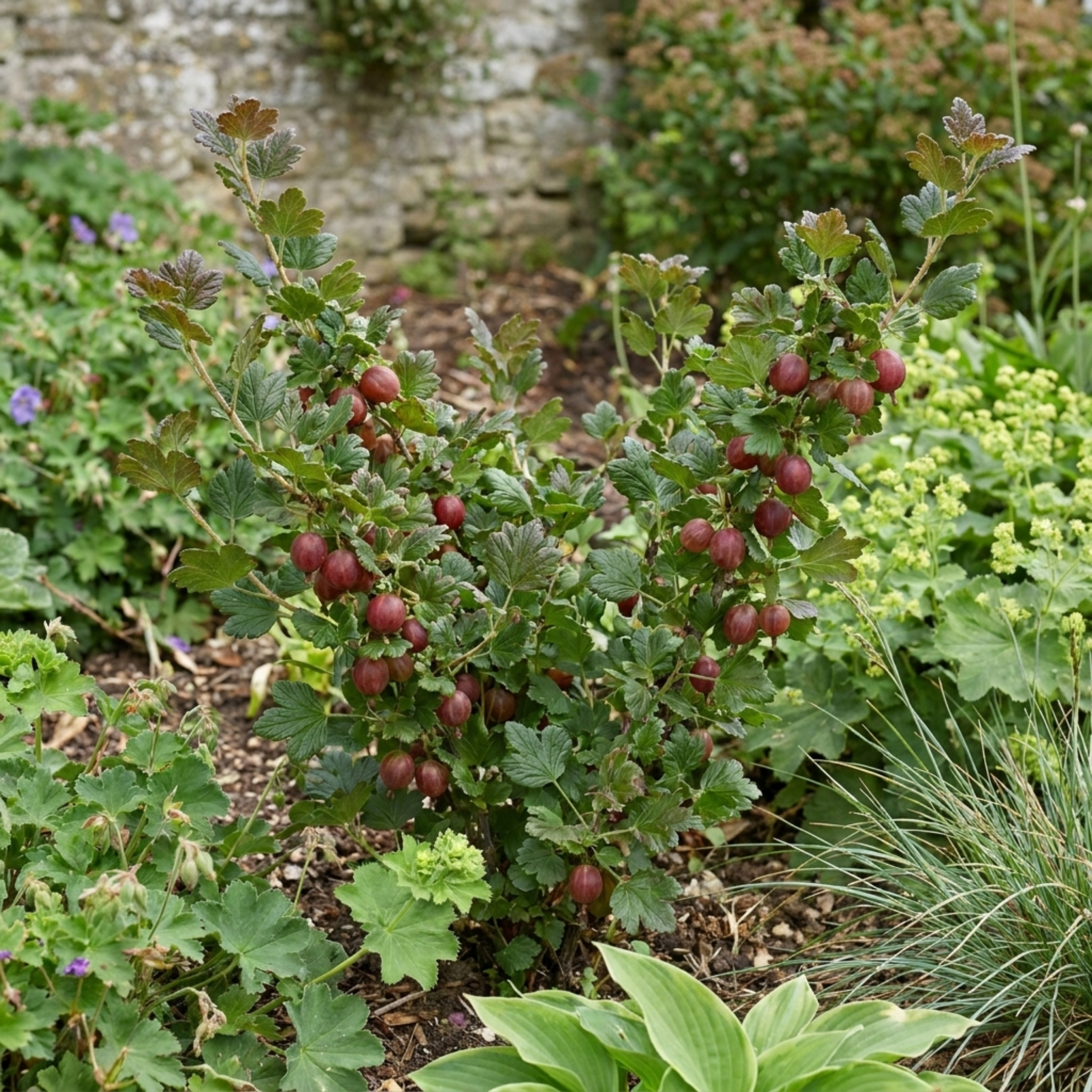 Gooseberry ‘Murcurines’ — Hardy Deciduous Fruit Bush, Bee-Friendly, 17cm Pot