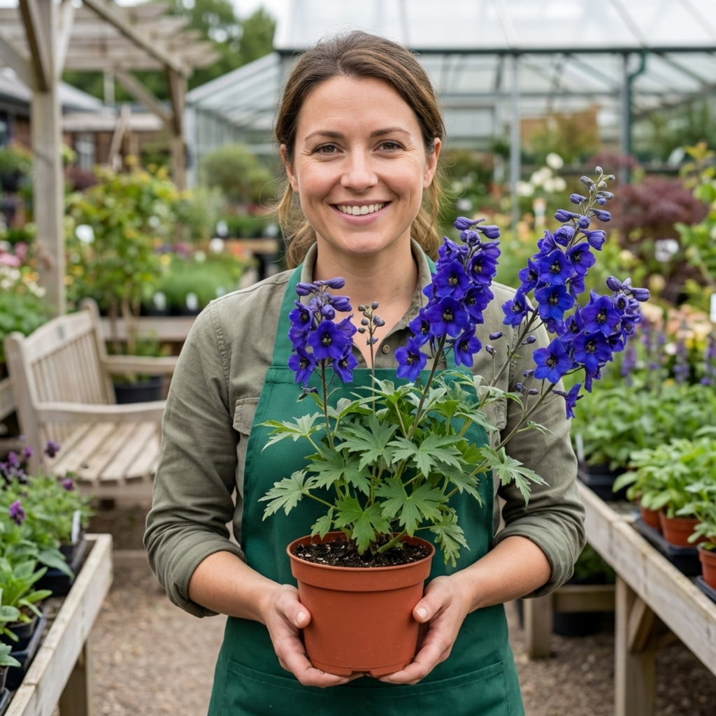 Delphinium ‘Dark Blue Black’ — Hardy Perennial, Bee-Friendly, 1L Pot (Set of 3 or 6)
