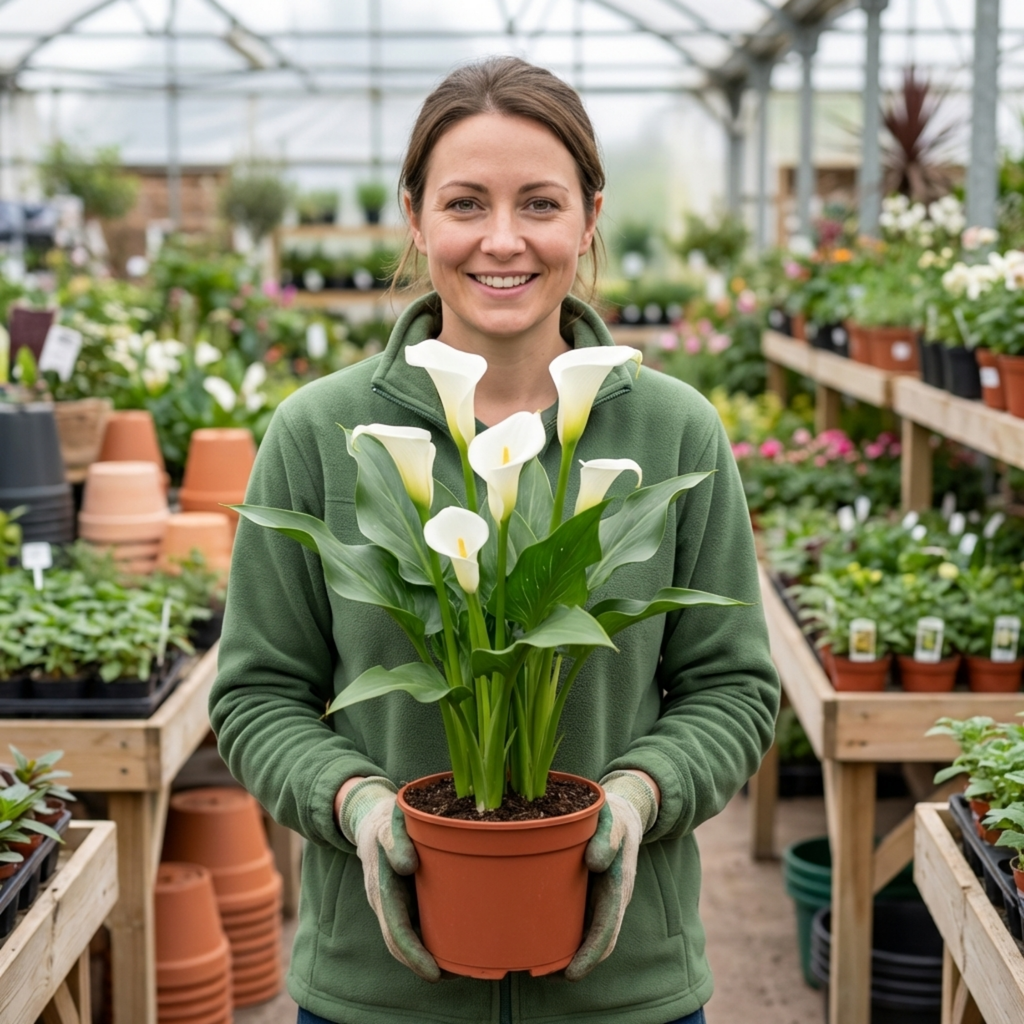 Zantedeschia ‘Snow White Live’ — Hardy Perennial, Bee-Friendly, 3L Pot
