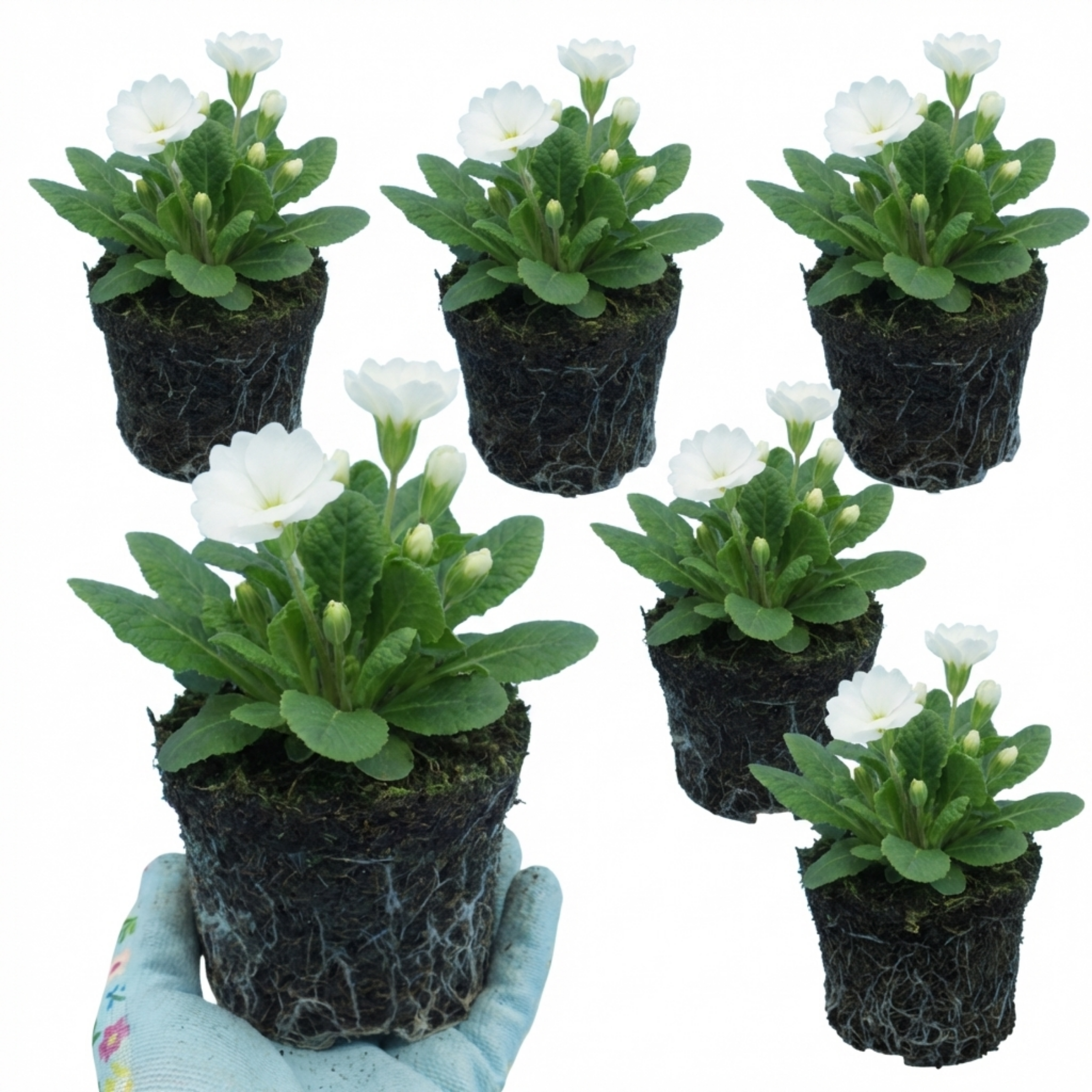 Primula ‘Little Queen White’ — Hardy Perennial, Bee-Friendly, 1L Pot (Set of 3 or 6)