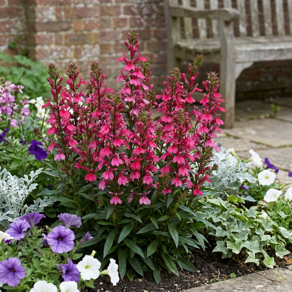 Lobelia ‘Starship Deep Rose’ — Hardy Herbaceous Perennial, Bee-Friendly, 1L Pot (Set of 3 or 6)
