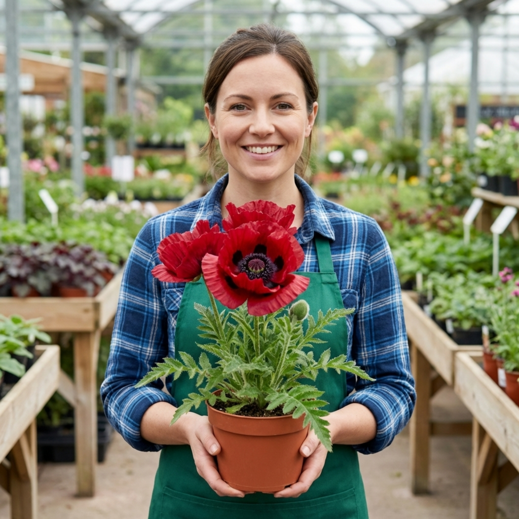 Papaver ‘Orientale Beauty of Livermere’ — Hardy Perennial, Bee-Friendly, 1L Pot (Set of 3 or 6)