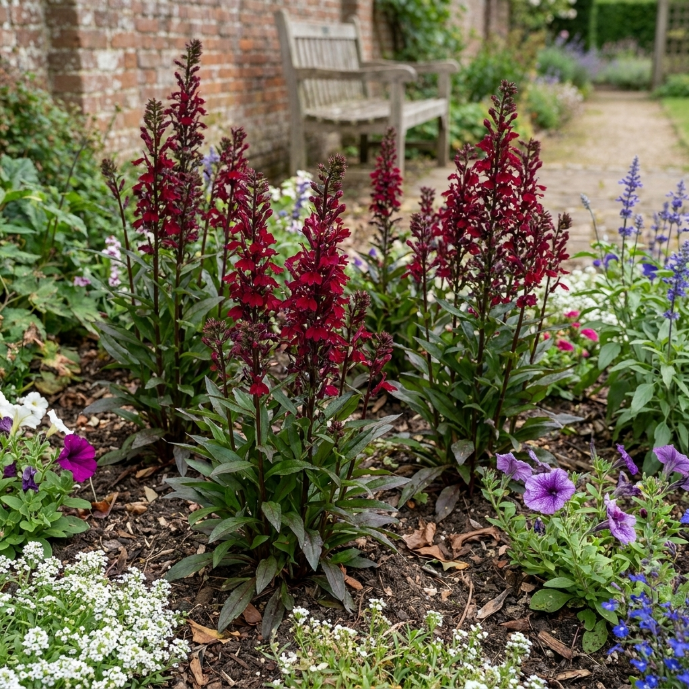 Lobelia ‘Starship Burgundy’ — Hardy Herbaceous Perennial, Bee-Friendly, 1L Pot (Set of 3 or 6)