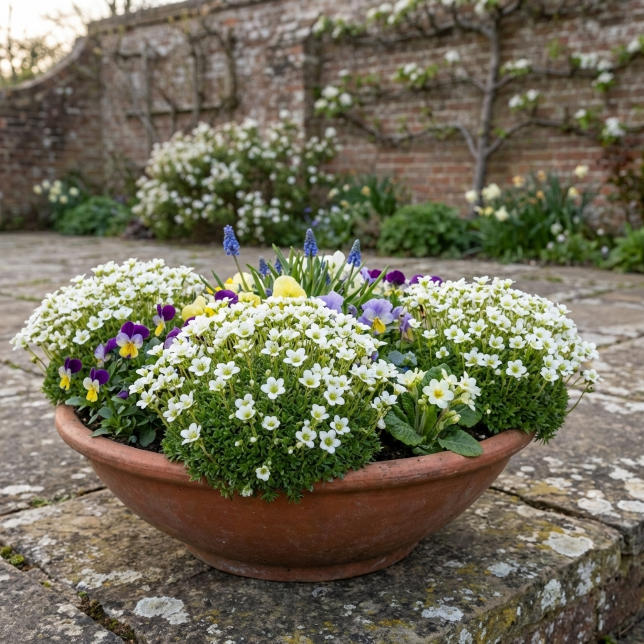 Saxifrage ‘Marto White Mossy Alpine’ — Hardy Evergreen Alpine Perennial, Bee-Friendly, 1L Pot (Set of 3 or 6)