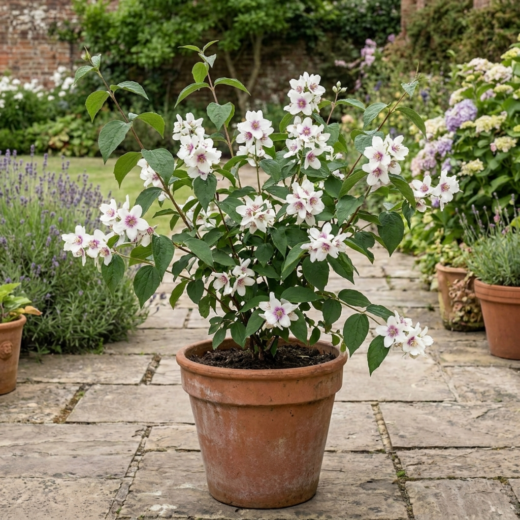 Philadelphus ‘Belle Etoile Mock Orange’ — Deciduous Shrub, Bee-Friendly, 3L Pot