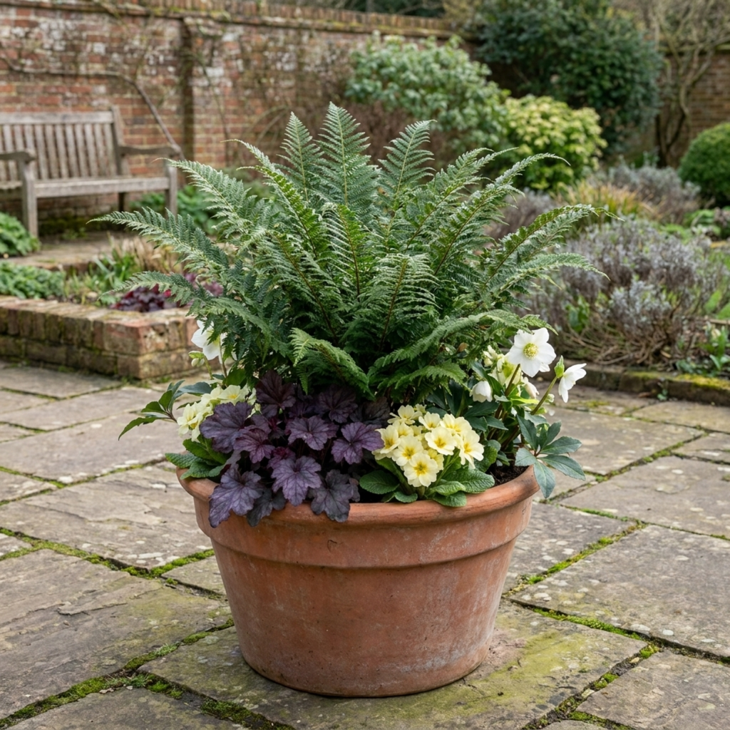 Soft ‘Shield’ — Evergreen Perennial Fern, 1L Pot (Set of 3 or 6)