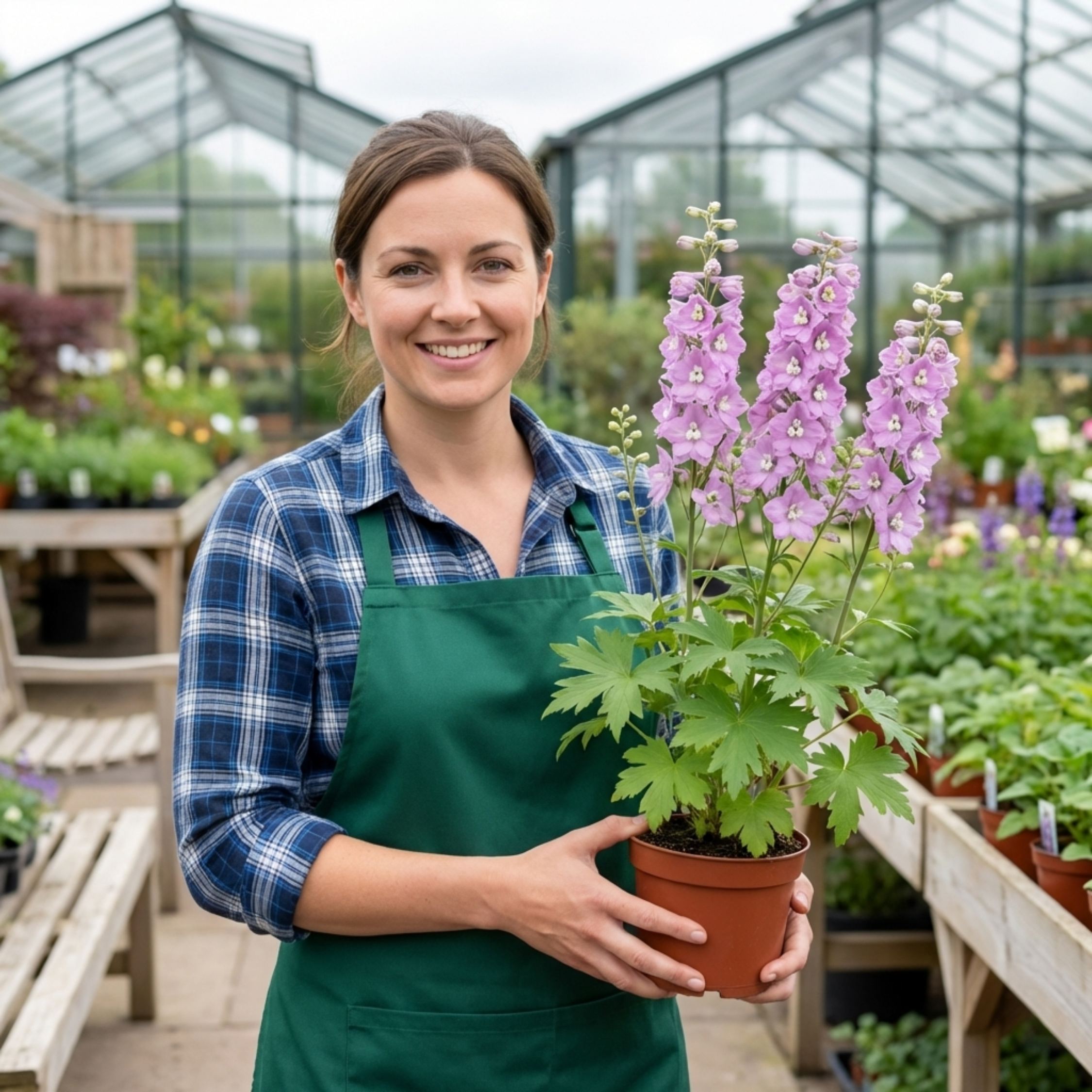 Delphinium ‘Lilac Rose White’ — Herbaceous Perennial, Bee-Friendly, 1L Pot (Set of 3 or 6)