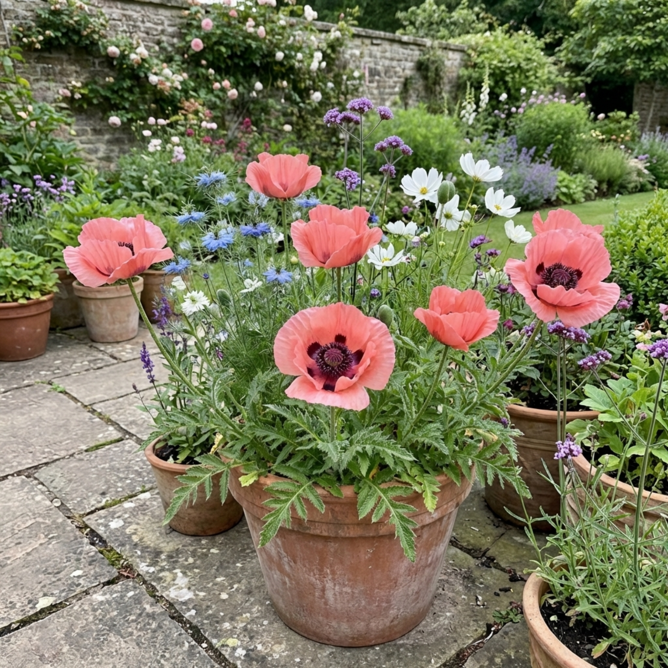 Papaver ‘Garden Gnome’ — Hardy Short-Lived Perennial, Bee-Friendly, 1L Pot (Set of 3 or 6)