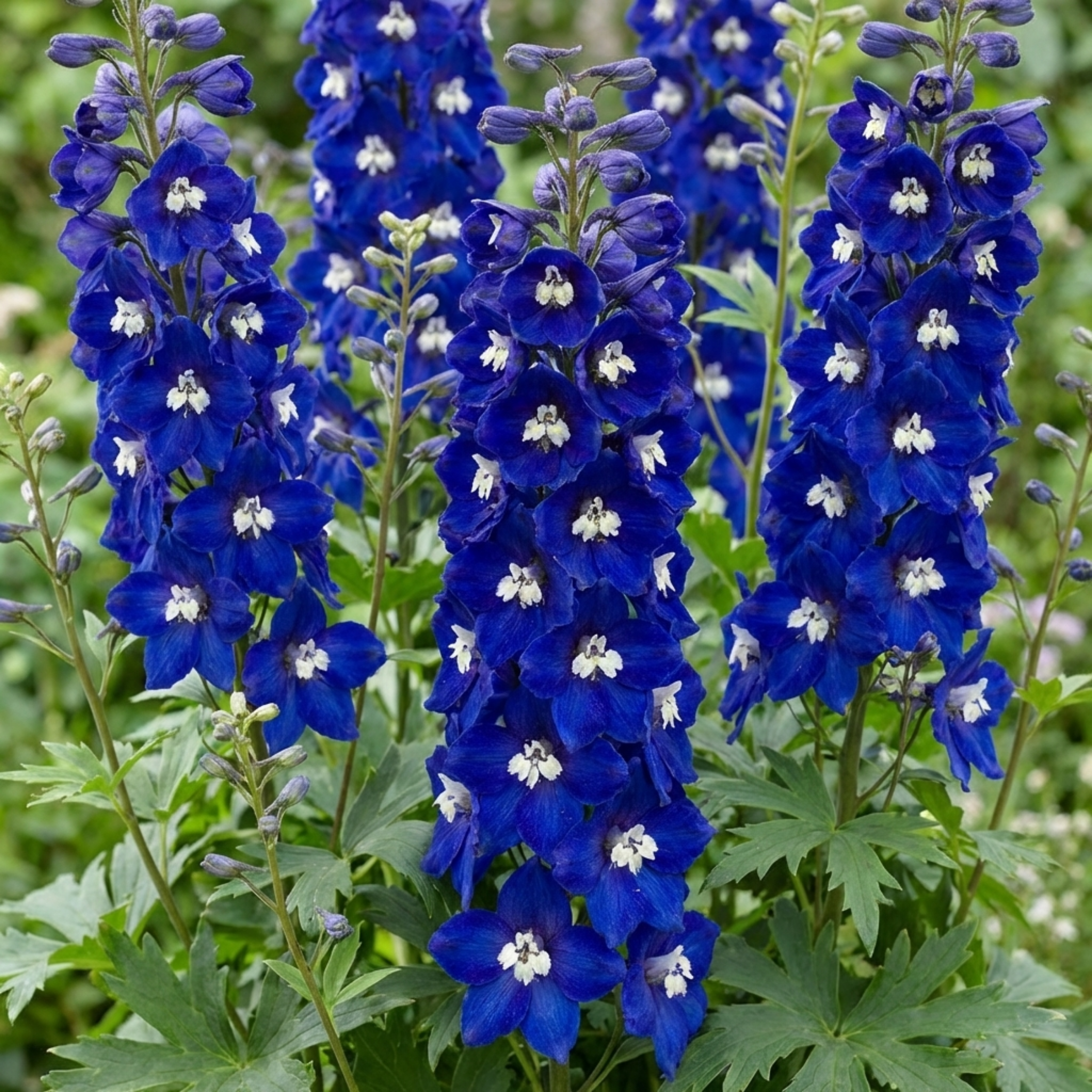 Delphinium ‘Dark Blue White’ — Hardy Perennial, Bee-Friendly, 1L Pot (Set of 3 or 6)