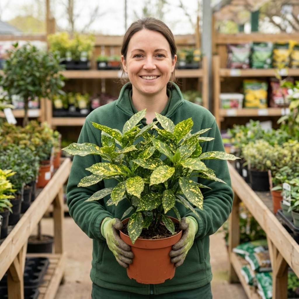 Aucuba ‘Japonica Variegata Spotted Laurel’ — Evergreen Shrub, 2L Pot