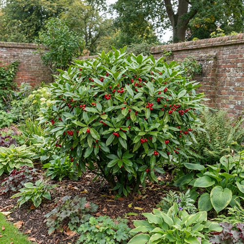 Aucuba ‘Japonica Rozannie’ — Evergreen Shrub, 3L Pot