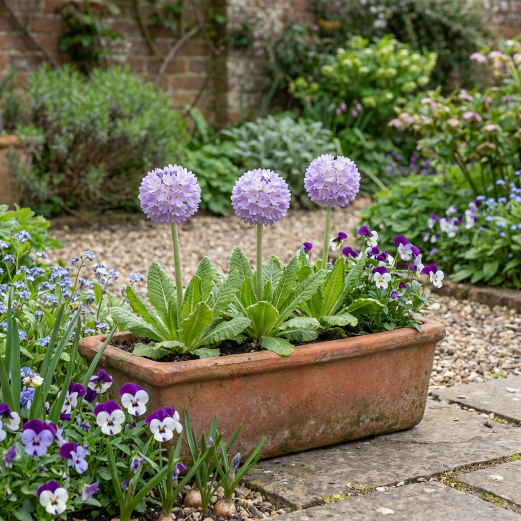 Primula ‘Denticulata Lilac Drumstick Primrose’ — Hardy Perennial, Bee-Friendly, 1L Pot (Set of 3 or 6)