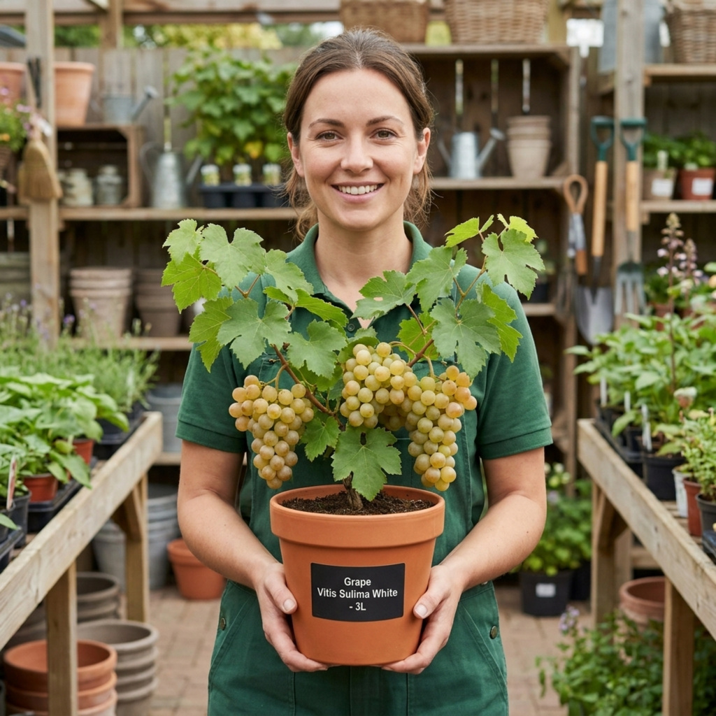 Vitis ‘Sulima White’ — Hardy Deciduous Climber, 3L Pot