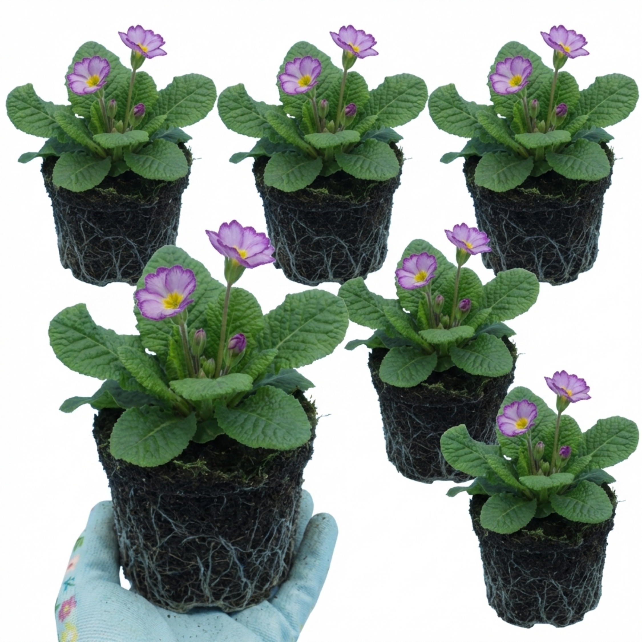 Primula ‘Queen Lilac Picotee’ — Hardy Perennial, Bee-Friendly, 1L Pot (Set of 3 or 6)